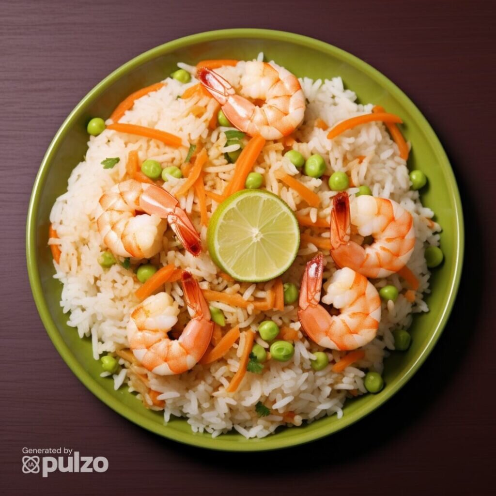 Ingredientes necesarios para preparar el arroz con camarones y curry
