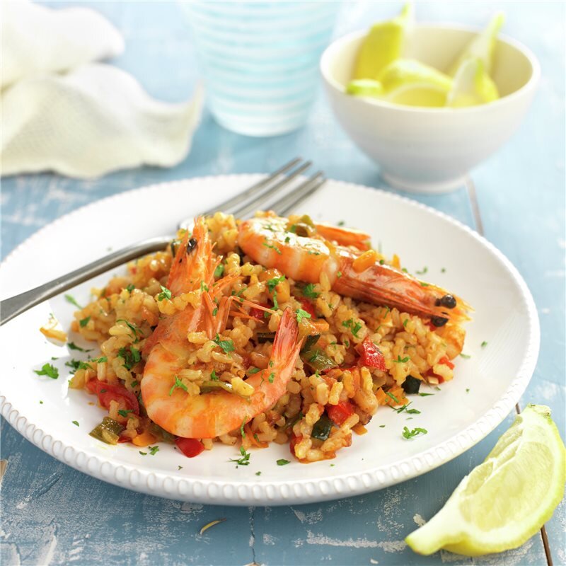 Pasos para preparar la paella de gambas