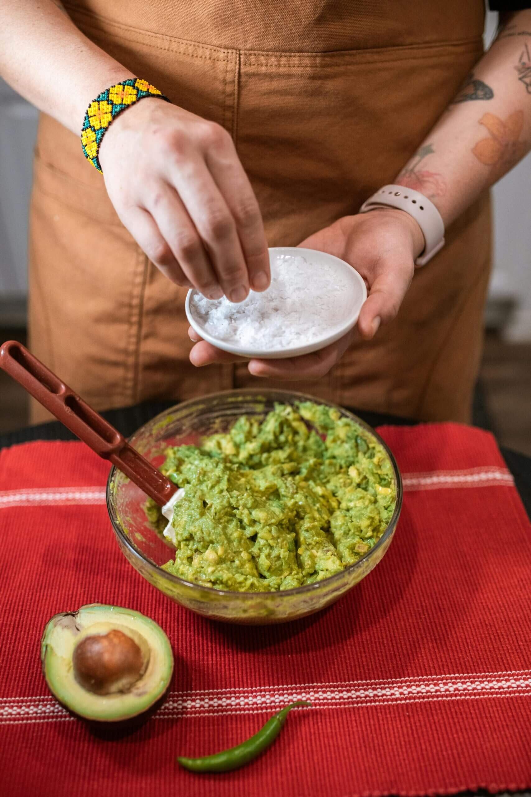   Preparación del guacamole  