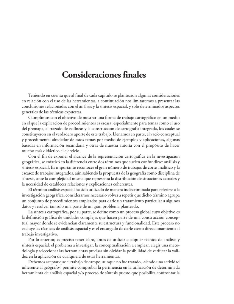 Consideraciones Finales