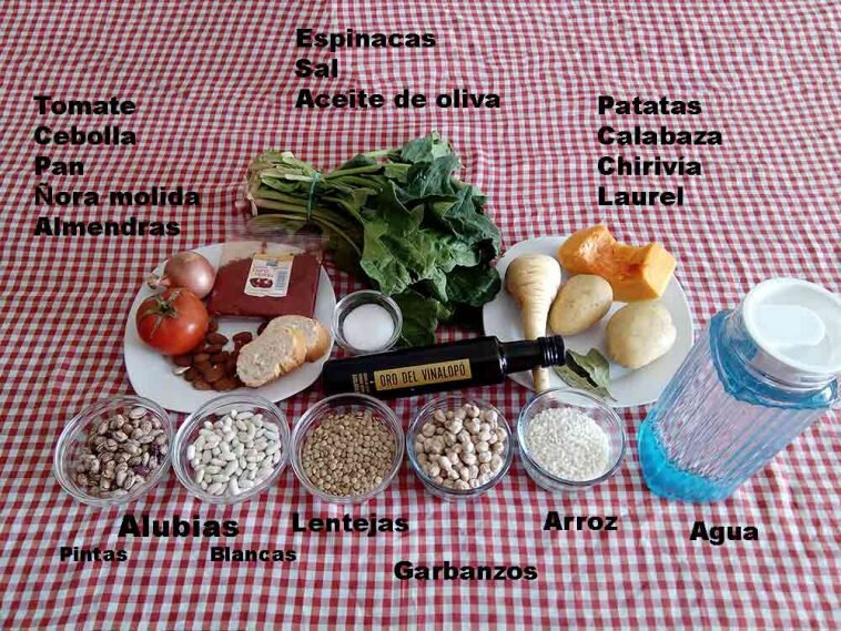 Ingredientes detallados para 4 comensales